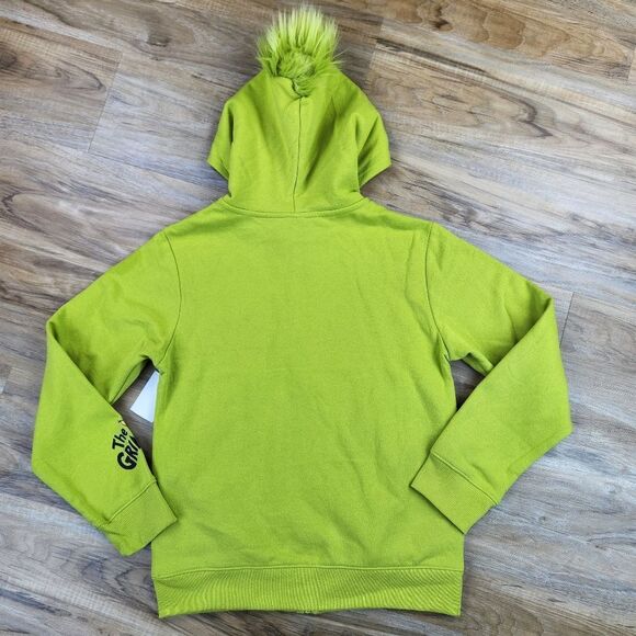 🔸️NWT The Grinch Green Zippered Hoodie Sweatshirt Youth XLarge - Picture 3 of 11